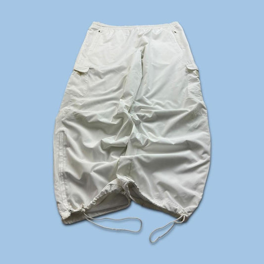 VINTAGE Y2K ADIDAS TECHNICAL BAGGY TRACKSUIT BOTTOMS WHITE