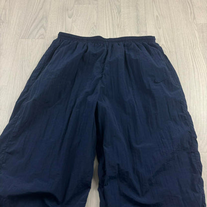 VINTAGE 90s NIKE BAGGY SHELL TRACKSUIT BOTTOMS NAVY