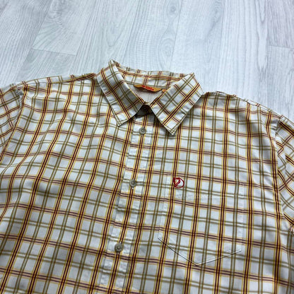 VINTAGE Y2K FJÄLLRAVEN CHECKERED SHORT SLEEVE SHIRT WHITE