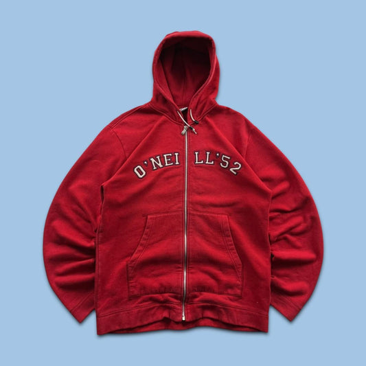 VINTAGE Y2K O’NEILL SPELL OUT ZIP HOODIE RED