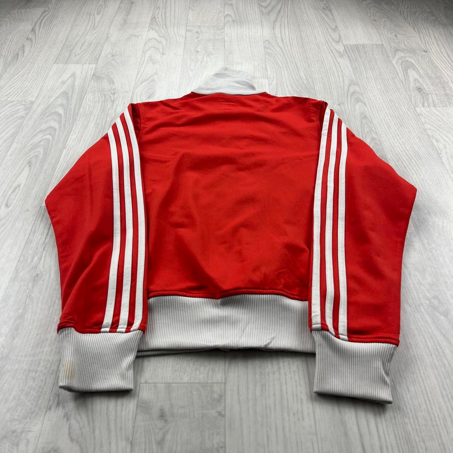 VINTAGE 90s ADIDAS ZIP UP TRACK JACKET RED WHITE
