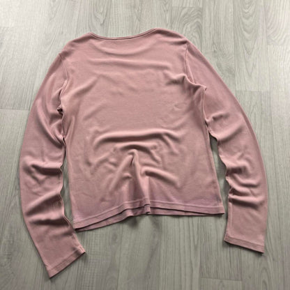 VINTAGE Y2K ROCHA JOHN ROCHA LONG SLEEVE TOP BABY PINK