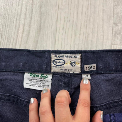 VINTAGE WESTEX BAGGY CARPENTER JEANS PURPLE (38x32)