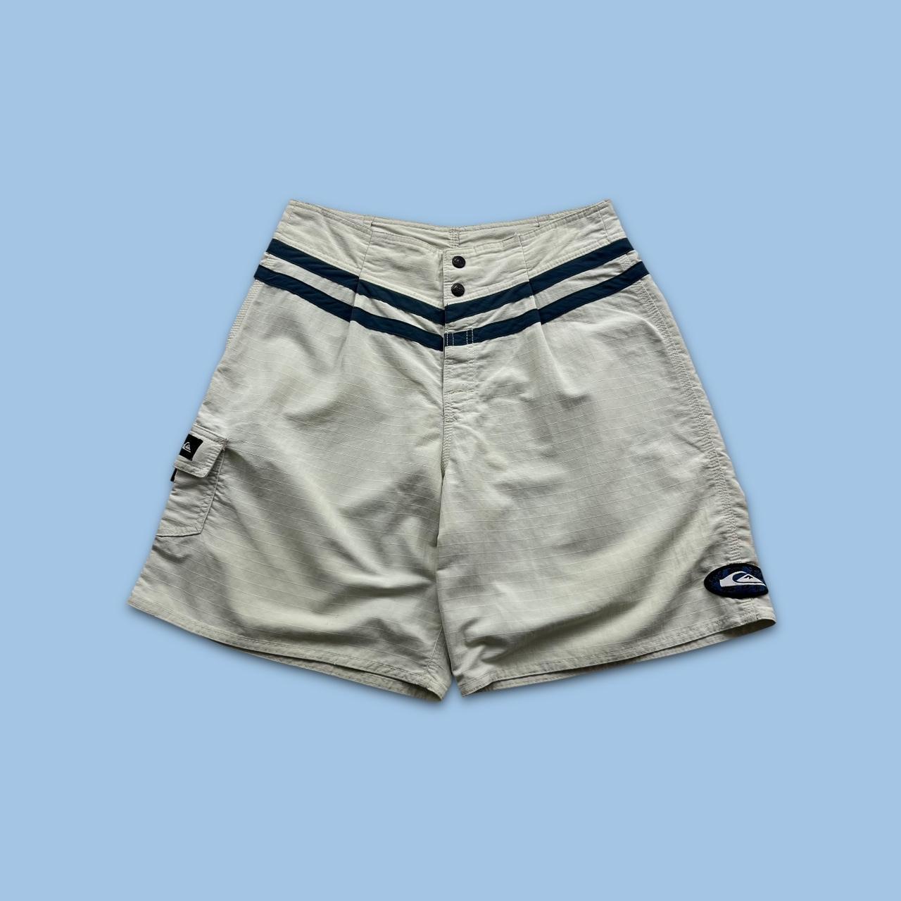 VINTAGE Y2K QUIKSILVER BAGGY BOARD SHORTS CREAM