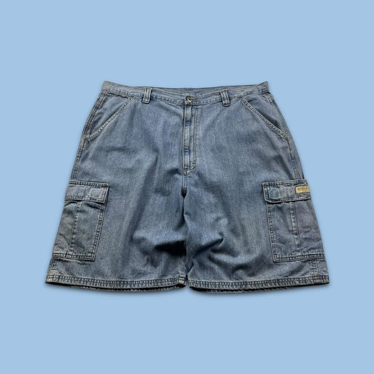 VINTAGE 00s WRANGLER BAGGY LOOSE CARGO JORTS BLUE