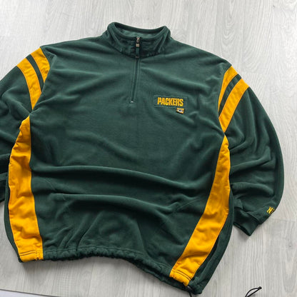 VINTAGE Y2K NFL PACKERS QUARTER ZIP FLEECE SWEATSHIRT GREEN