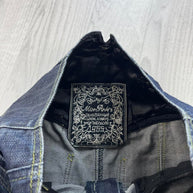VINTAGE Y2K DENIM BUCKLE MIDI SKIRT NAVY