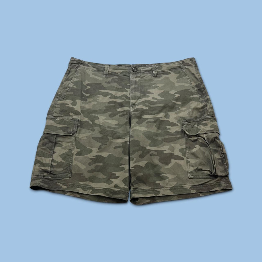 VINTAGE Y2K GEORGE BAGGY CAMO CARGO SHORTS KHAKI GREEN