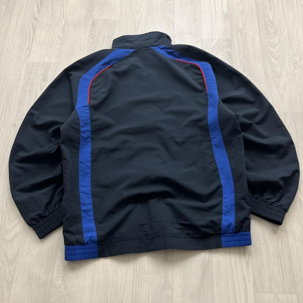 VINTAGE Y2K ADIDAS STRIPE WINDBREAKER TRACK JACKET BLACK BLUE