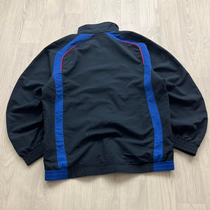 VINTAGE Y2K ADIDAS STRIPE WINDBREAKER TRACK JACKET BLACK BLUE