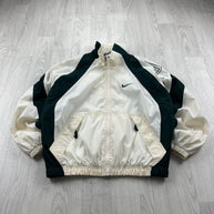 VINTAGE 90s NIKE LIGHTWEIGHT TRACK JACKET WHITE / GREEN