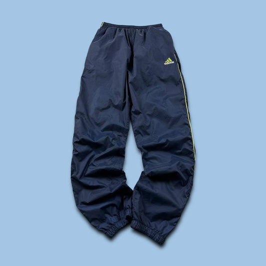 VINTAGE 90s ADIDAS STRAIGHT LEG TRACKSUIT BOTTOMS NAVY
