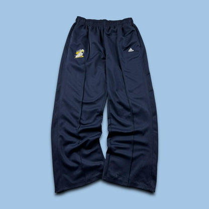 VINTAGE Y2K ADIDAS WIDE LEG TRACKSUIT BOTTOMS NAVY