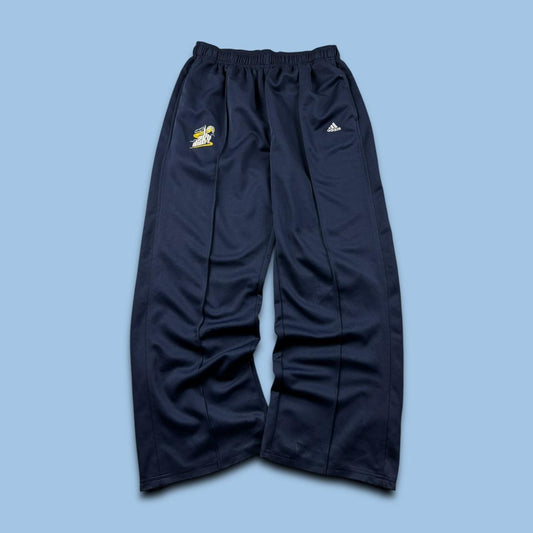 VINTAGE Y2K ADIDAS WIDE LEG TRACKSUIT BOTTOMS NAVY