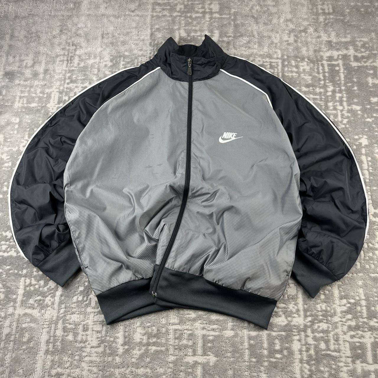 VINTAGE Y2K NIKE MICRO GRID WINDBREAKER SPORTY JACKET GREY