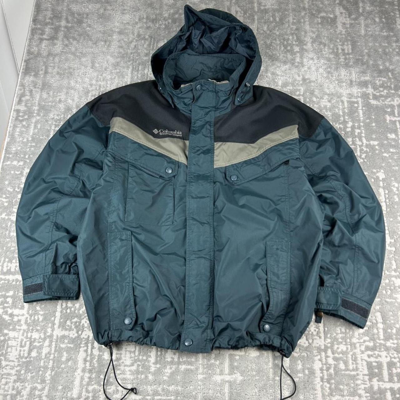 VINTAGE 00s COLUMBIA TECHNICAL HOODED UTILITY JACKET GREEN