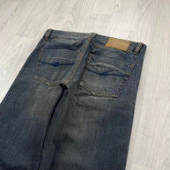 VINTAGE Y2K BEAN POLE BAGGY EMBROIDERED JEANS NAVY BLUE