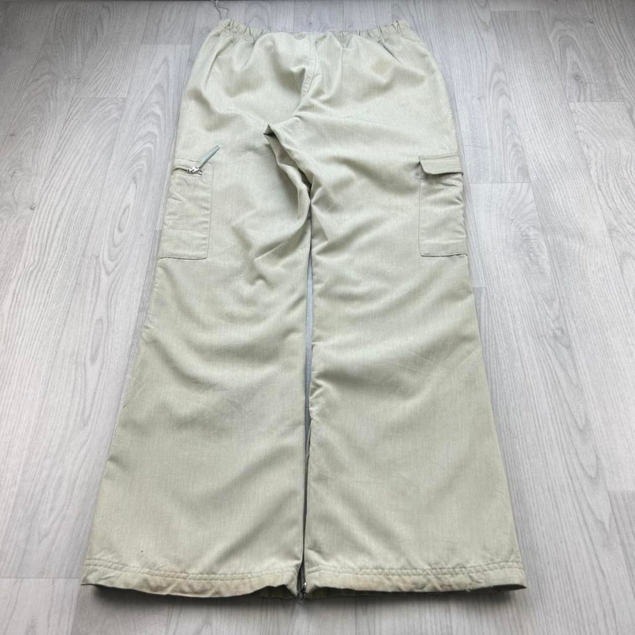 VINTAGE Y2K NIKE LOW RISE TRACKSUIT BOTTOMS CREAM