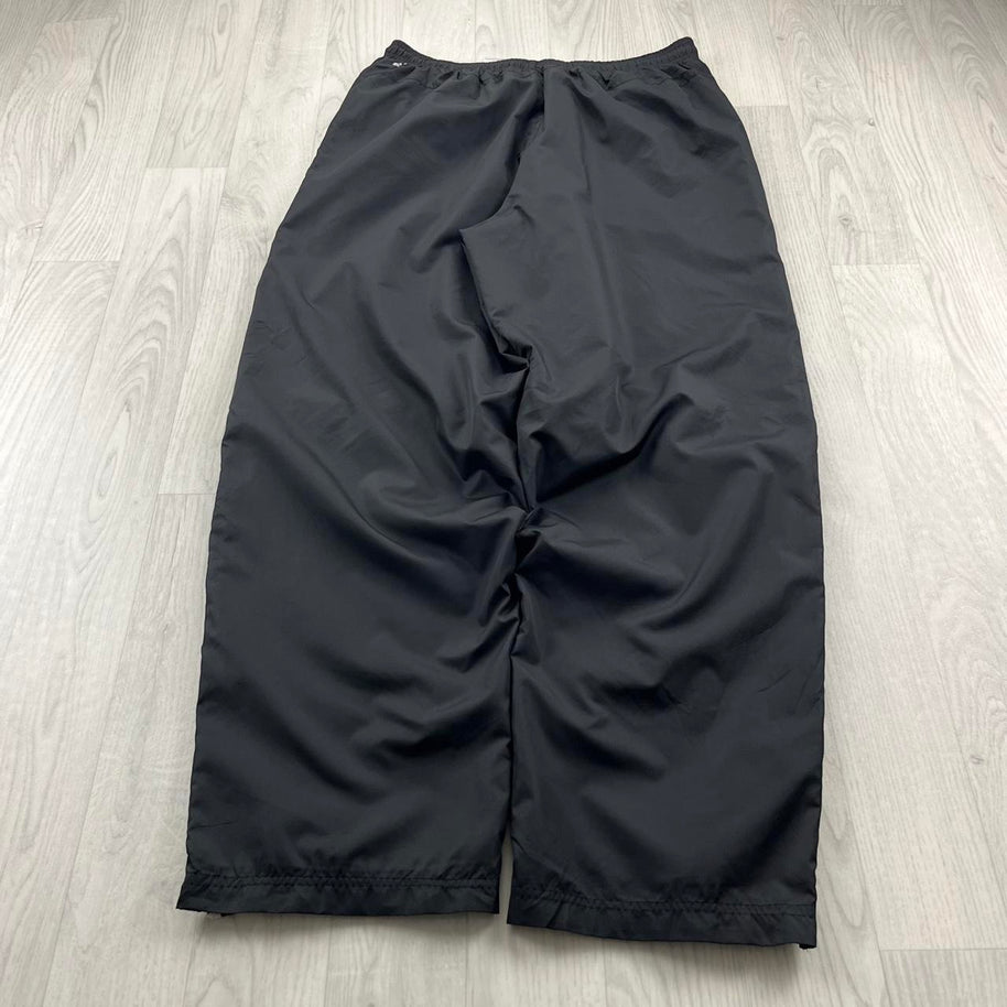 VINTAGE Y2K ADIDAS SIDE STRIPE BAGGY TRACKSUIT BOTTOMS BLACK