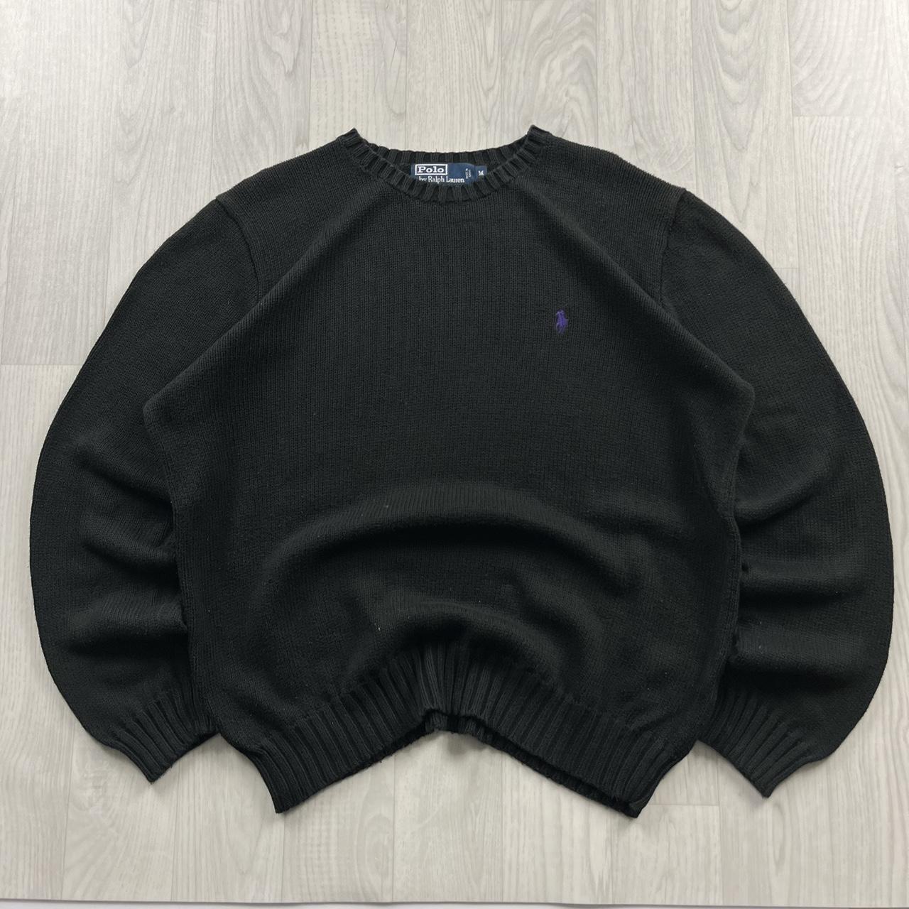 VINTAGE Y2K POLO RALPH LAUREN CHUNKY KNITTED JUMPER BLACK