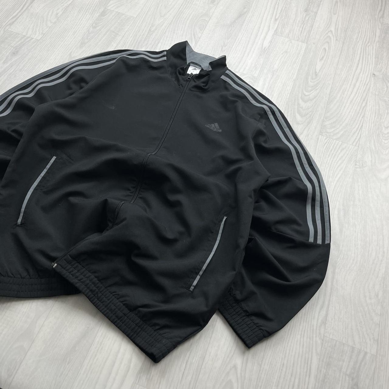 ADIDAS ZIP UP WINDBREAKER TRACKSUIT JACKET BLACK
