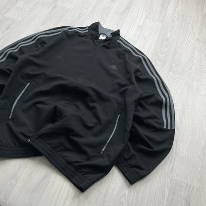 ADIDAS ZIP UP WINDBREAKER TRACKSUIT JACKET BLACK