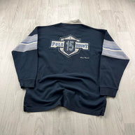 VINTAGE Y2K SERGE BLANCO HEAVY LONG SLEEVE RUGBY POLO SHIRT NAVY
