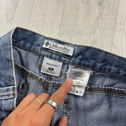 VINTAGE COLUMBIA BAGGY LOOSE CARPENTER JORTS BLUE (36w)