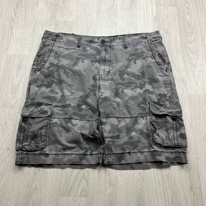 VINTAGE Y2K URBAN PIPELINE BAGGY CAMO CARGO SHORTS GREY