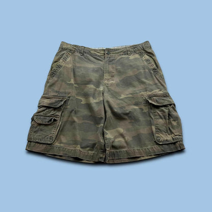 VINTAGE Y2K FADED GLORY BAGGY CAMO CARGO SHORTS KHAKI