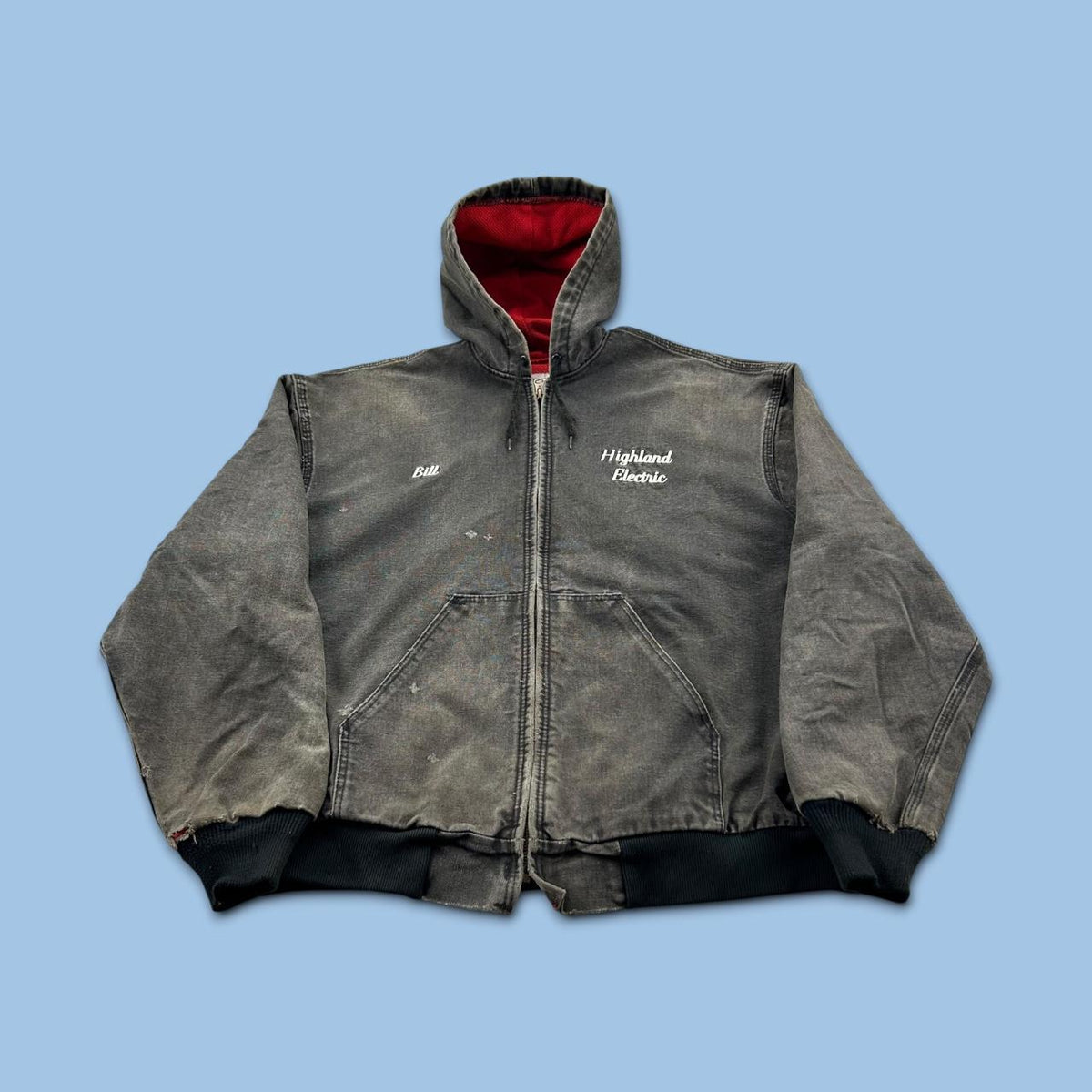 VINTAGE 90s WEAR GUARD WORKWEAR BOMBER JACKET GREY / BROWN