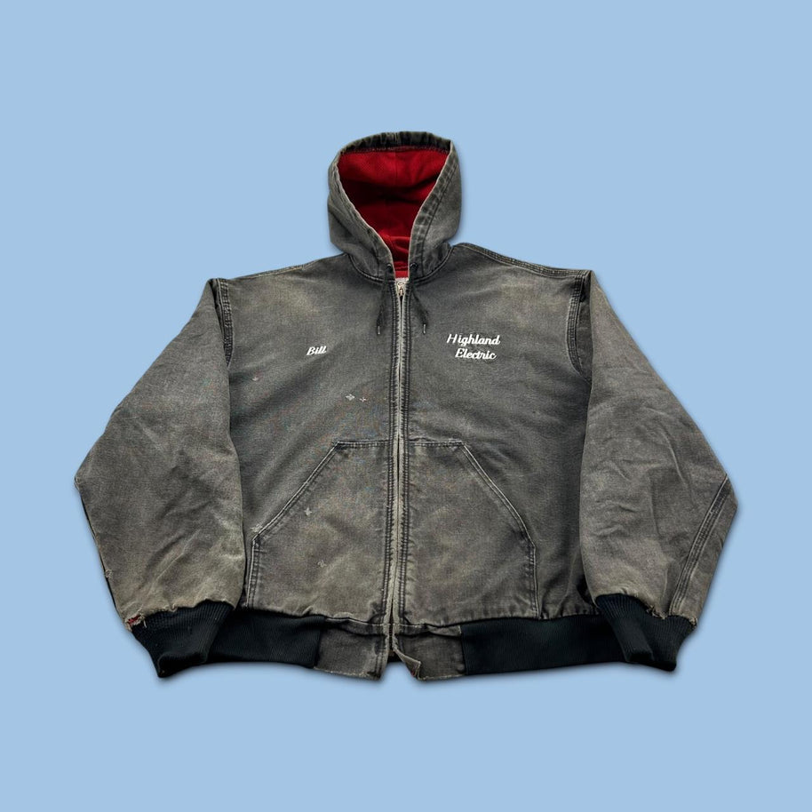 VINTAGE 90s WEAR GUARD WORKWEAR BOMBER JACKET GREY / BROWN