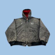 VINTAGE 90s WEAR GUARD WORKWEAR BOMBER JACKET GREY / BROWN