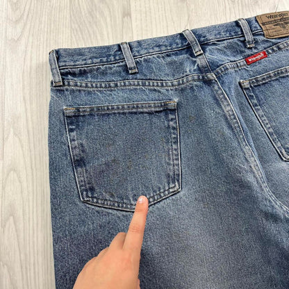 VINTAGE WRANGLER BAGGY LOOSE SKATER JORTS BLUE (38w)