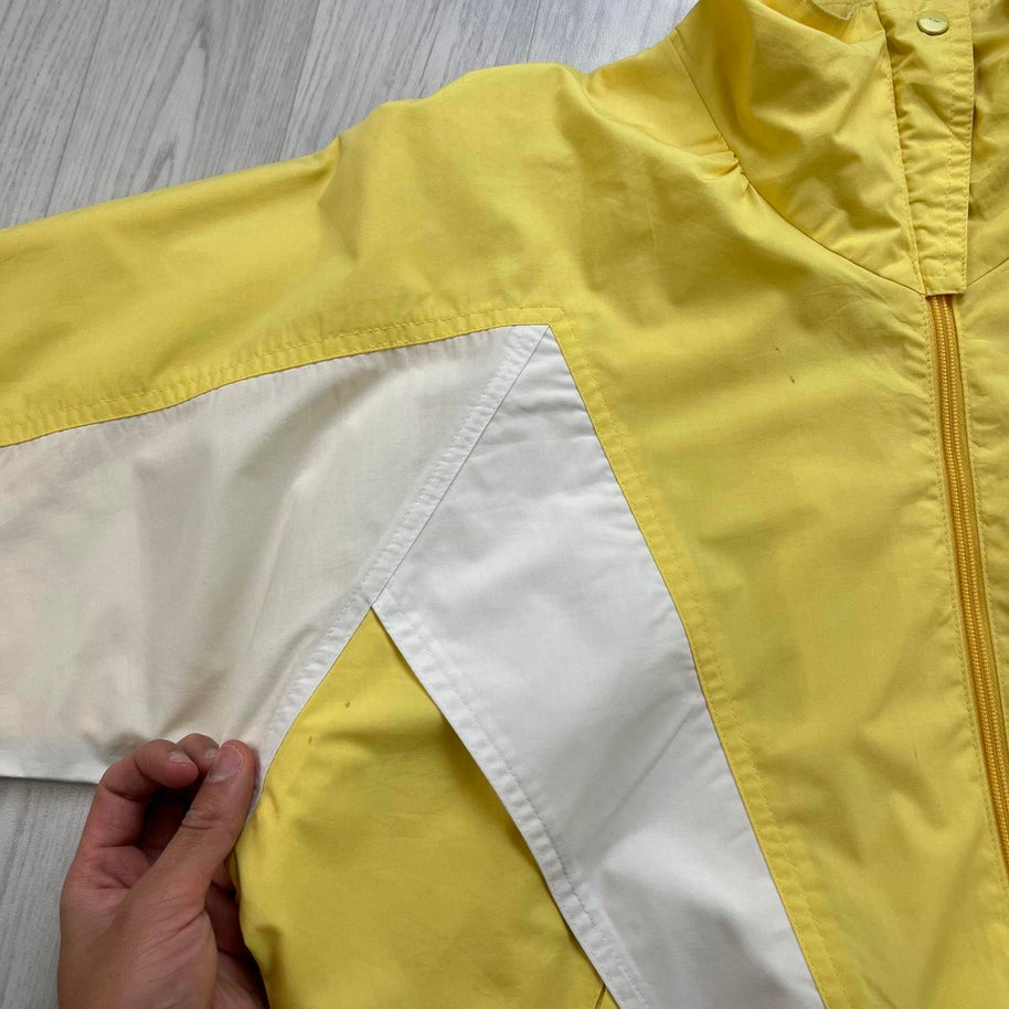 VINTAGE 90s ADIDAS PANELLED WINDBREAKER JACKET YELLOW