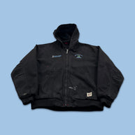 VINTAGE Y2K JEEP WORKWEAR HOODED BOMBER JACKET BLACK