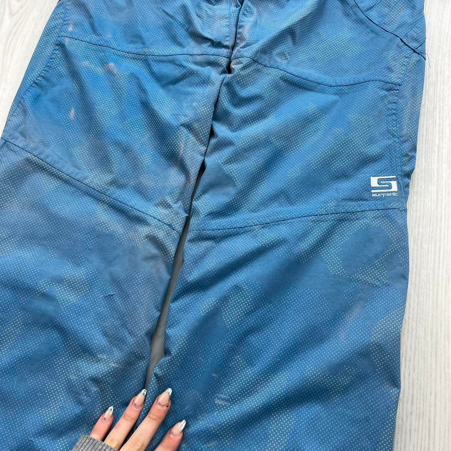 VINTAGE Y2K SURFANIC BAGGY SKI PANTS SALOPETTES BLUE