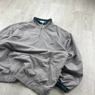 VINTAGE 90s ADIDAS QUARTER ZIP LIGHTWEIGHT JACKET GREY