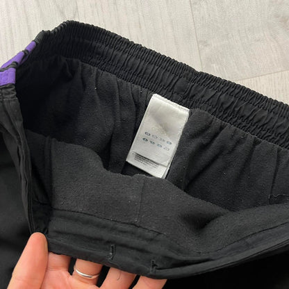 VINTAGE Y2K ADIDAS BAGGY TRACKSUIT BOTTOMS BLACK / PURPLE