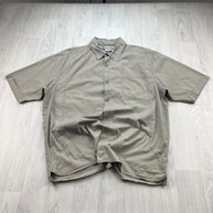 VINTAGE 00s COLUMBIA PLAIN UTILITY SHORT SLEEVE BUTTON UP SHIRT BEIGE
