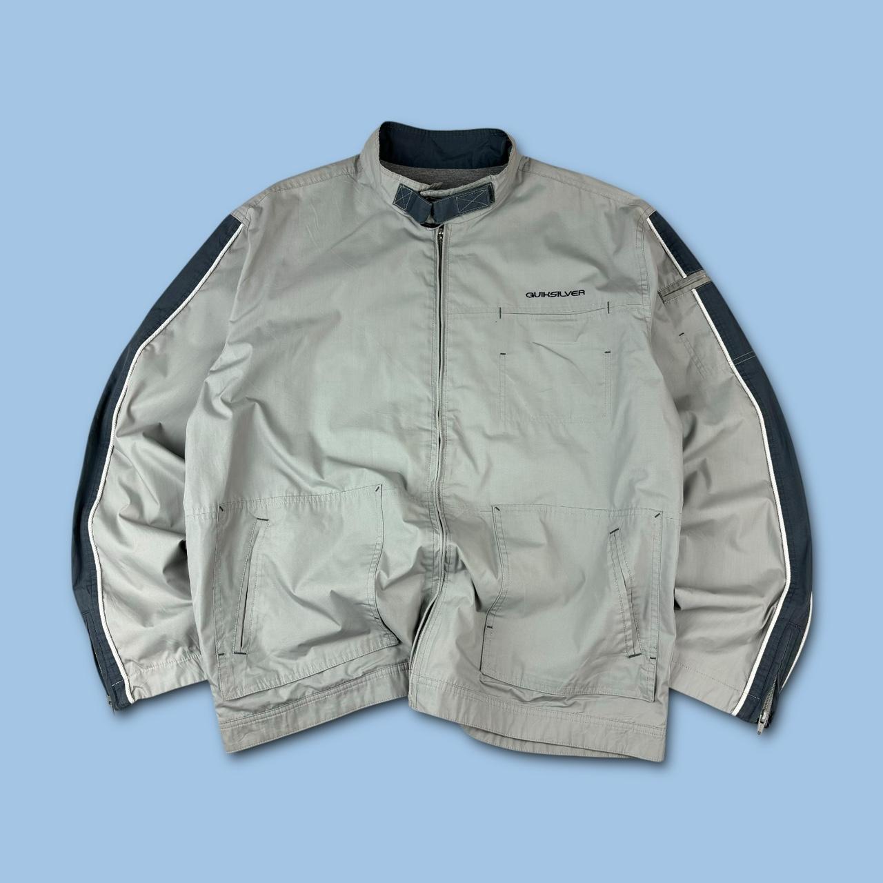 VINTAGE Y2K QUIKSILVER UTILITY JACKET GREY