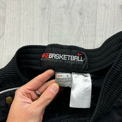 VINTAGE Y2K NIKE BASKETBALL WIDE LEG TRACKSUIT BOTTOMS BLACK