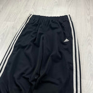 VINTAGE Y2K ADIDAS SIDE STRIPE POPPER TRACKSUIT BOTTOMS BLACK