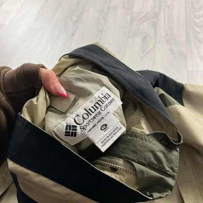 VINTAGE 00s COLUMBIA HEAVY BOMBER JACKET BEIGE BLACK