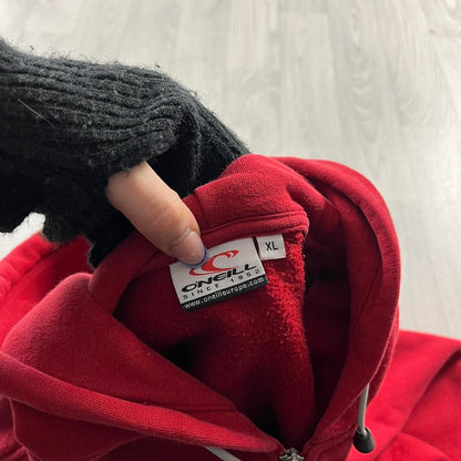 VINTAGE Y2K O’NEILL SPELL OUT ZIP HOODIE RED