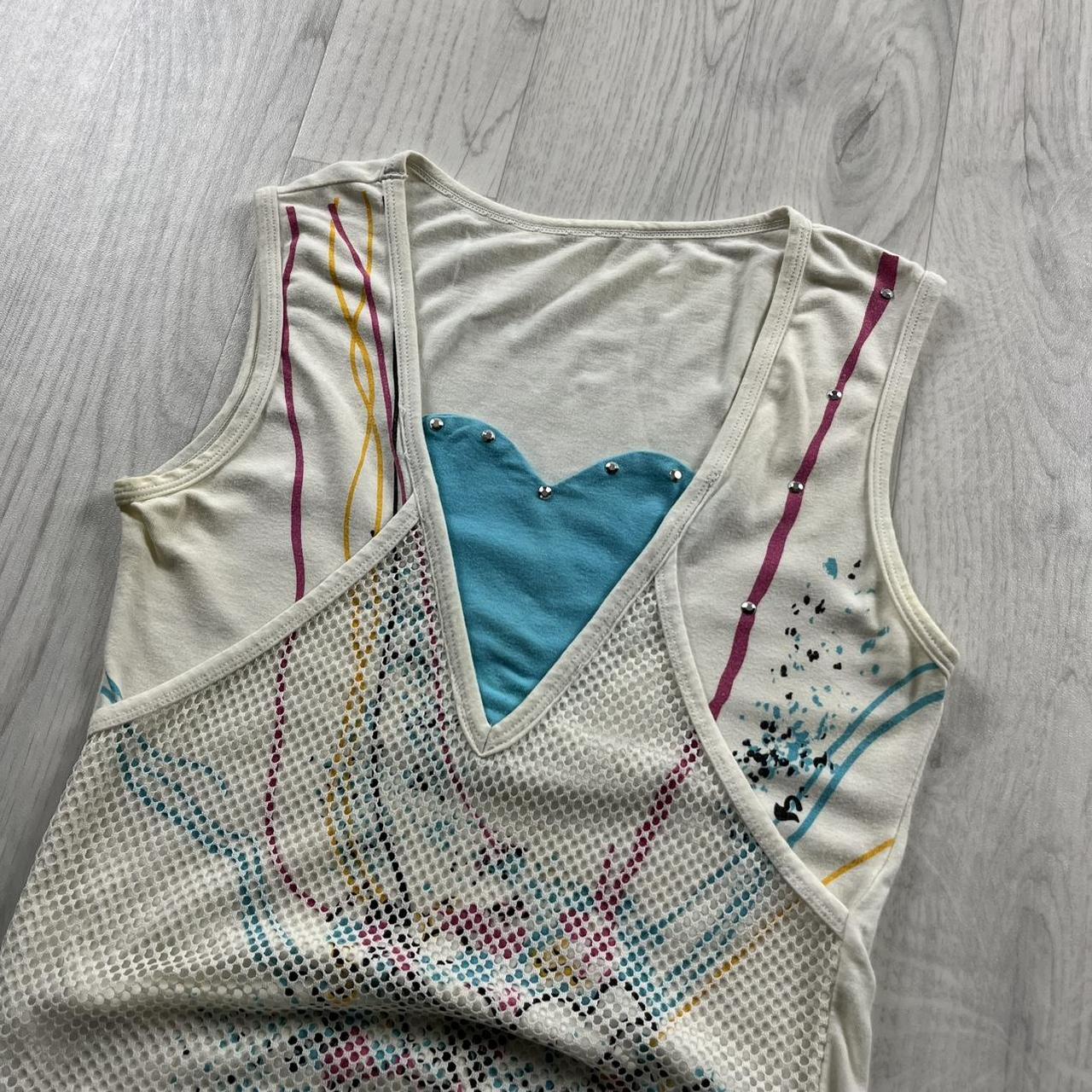 VINTAGE Y2K GRAPHIC VEST TOP WHITE