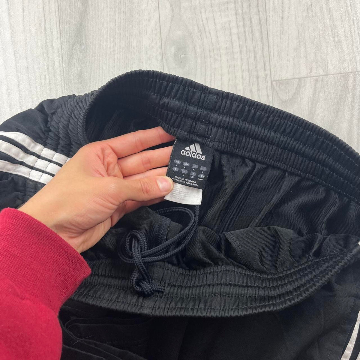 VINTAGE Y2K ADIDAS SIDE STRIPE WIDE LEG TRACKSUIT BOTTOMS BLACK