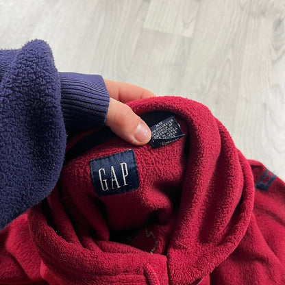 VINTAGE Y2K GAP FLEECE HOODIE BURGUNDY
