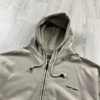 VINTAGE Y2K TEDDY SMITH SPELL OUT HOODIE CREAM
