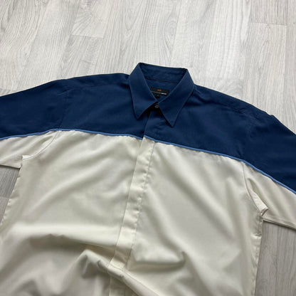 VINTAGE Y2K PETROLEUM SHORT SLEEVE SHIRT NAVY / WHITE